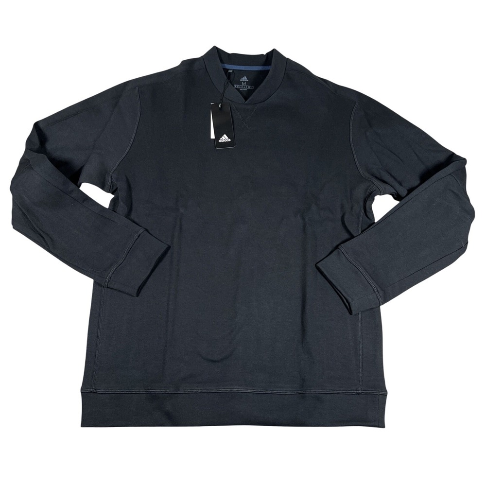 Adidas Go-To Crew Golf Sweatshirt Mens Medium Black Pullover‎ NWT